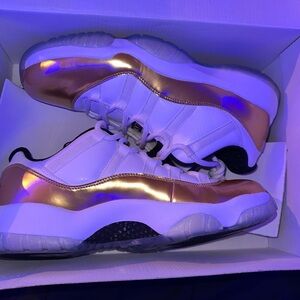 Jordan Sneakers White and Gold Accents
